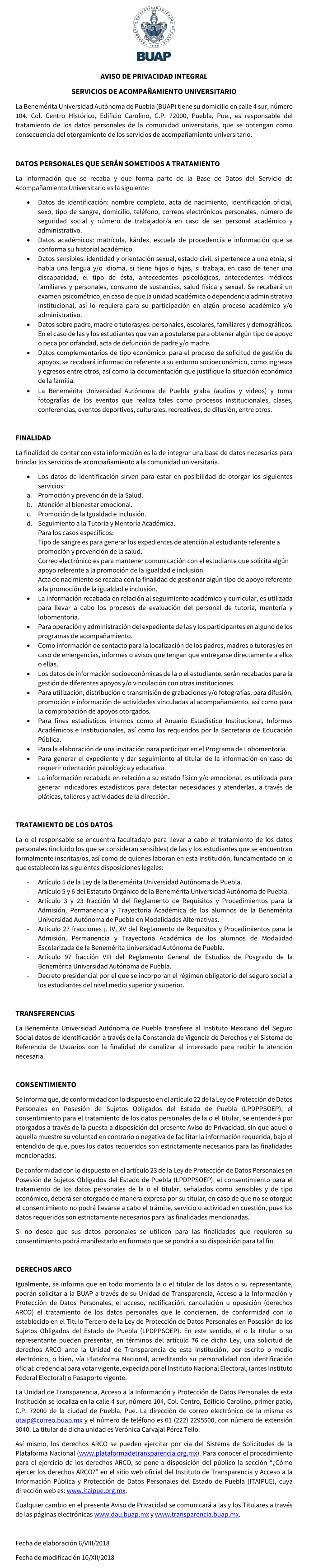 Aviso de privacidad integral